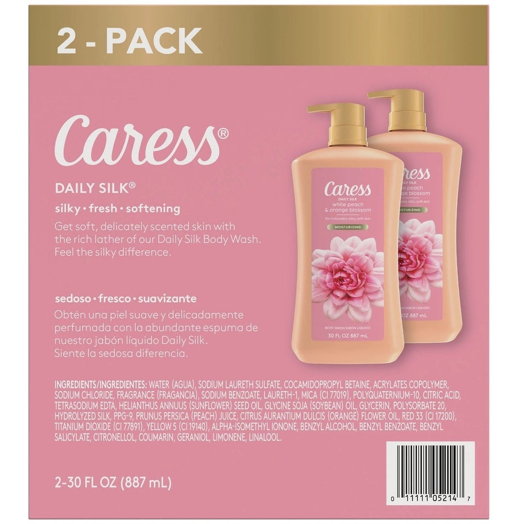 Caress Daily Silk Hydrating Body Wash Peach and Orange Blossom 30 Fl Oz (2 Pk) Image 2