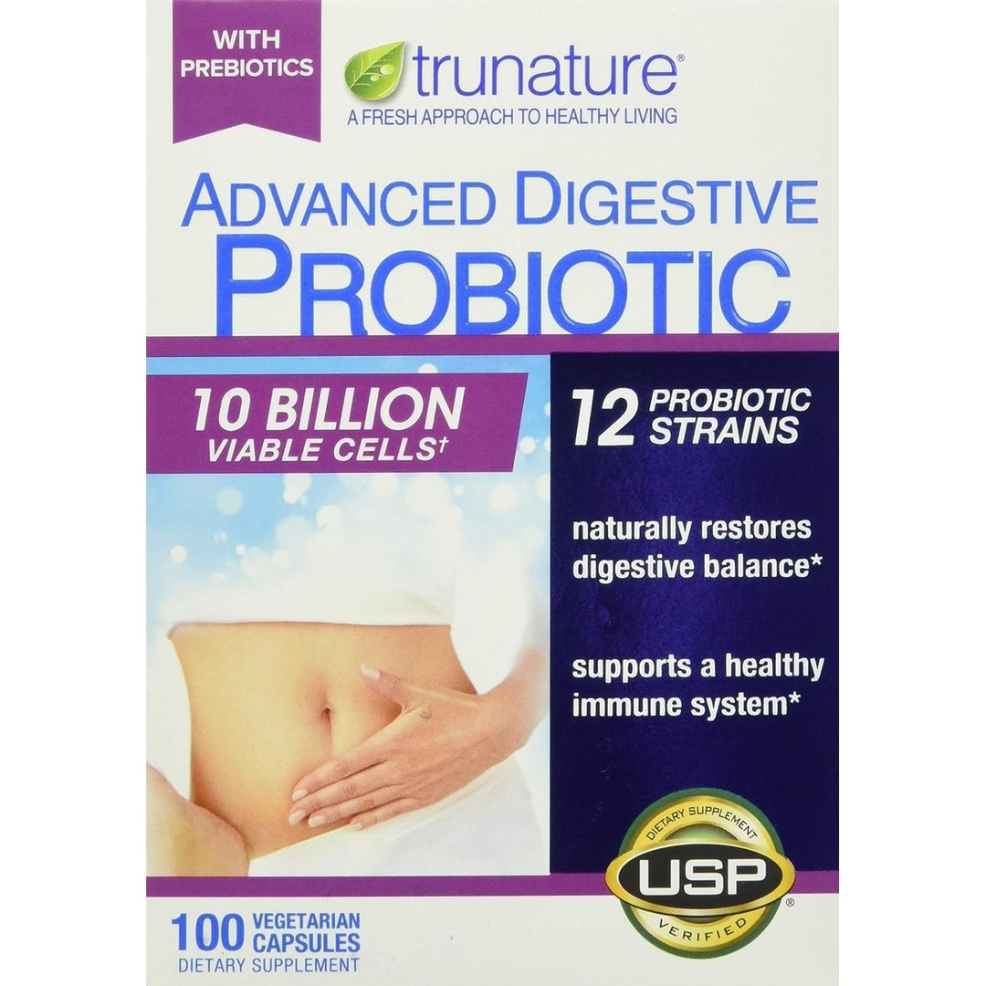 trunature Advanced Digestive Probiotic 100 Capsules Image 1