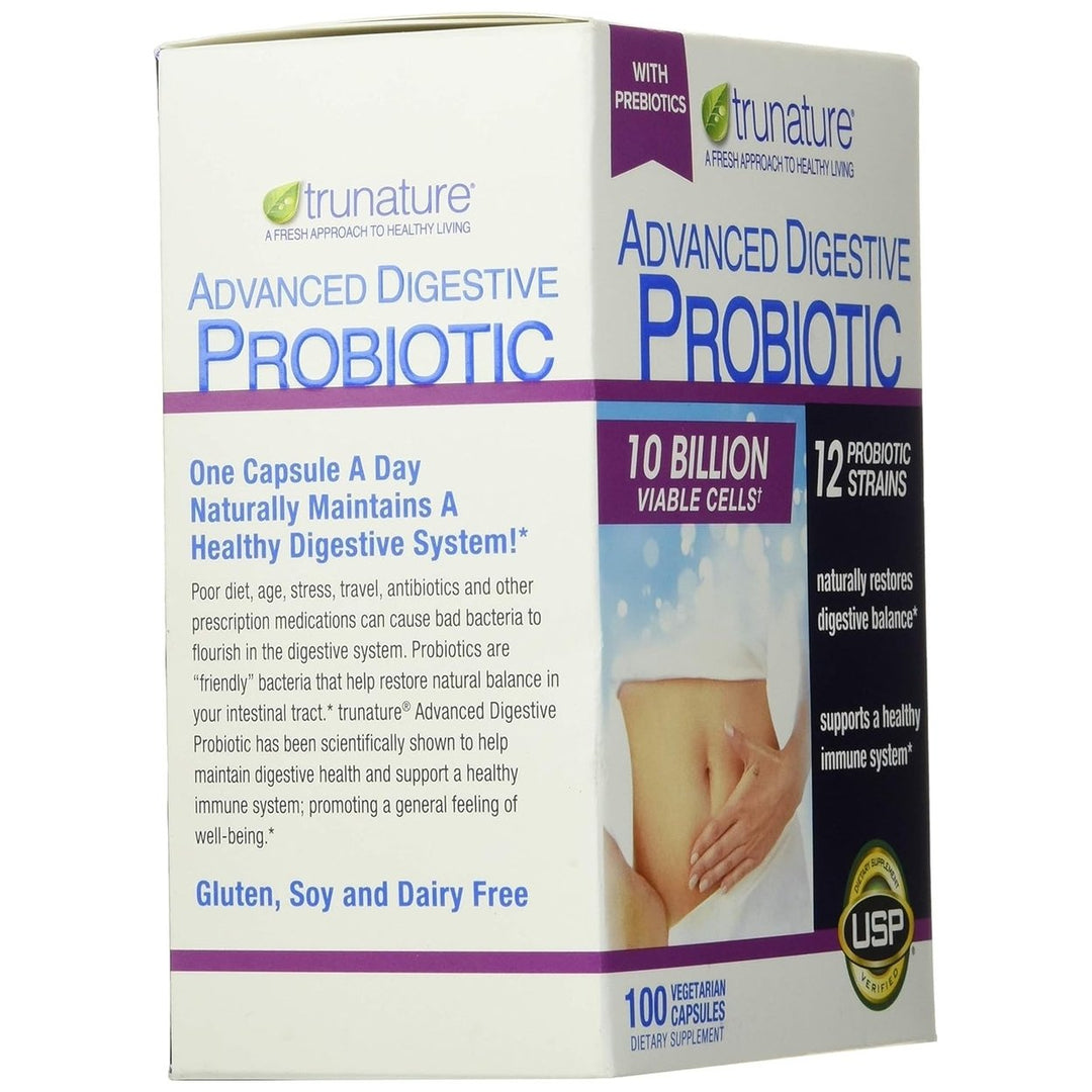 trunature Advanced Digestive Probiotic 100 Capsules Image 2