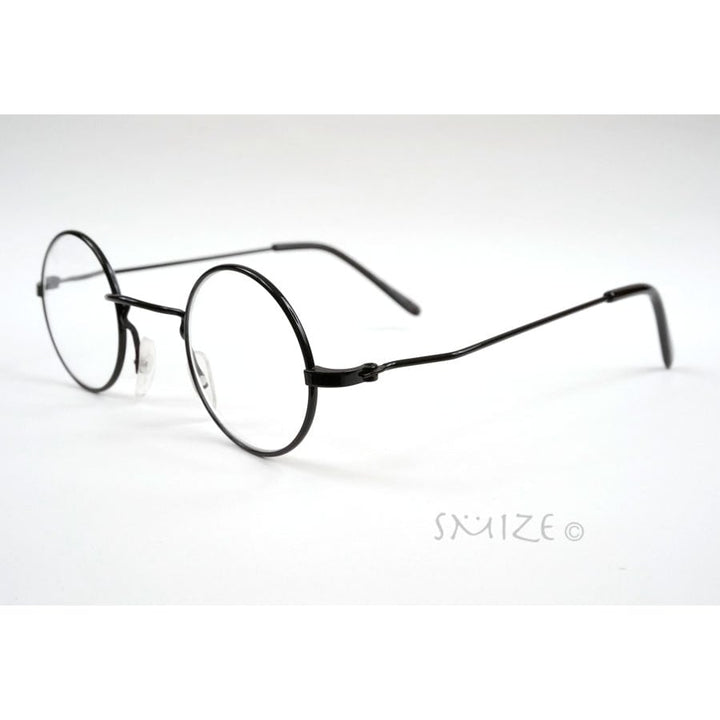 Lennon Style Round Metal Reading Glasses Black Gold Small Size Readers Image 1