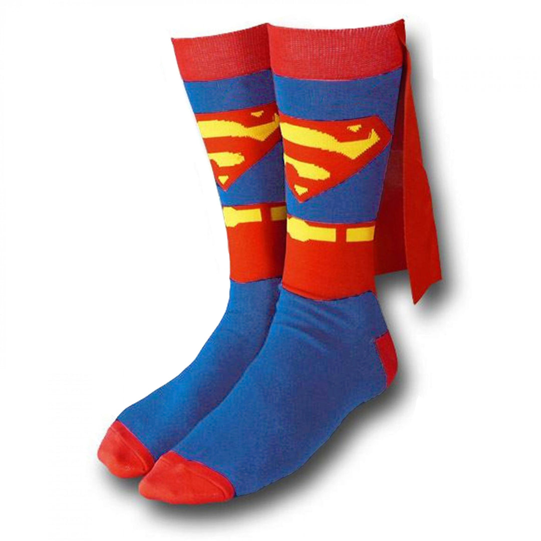 Superman Crew Socks With Cape Image 1