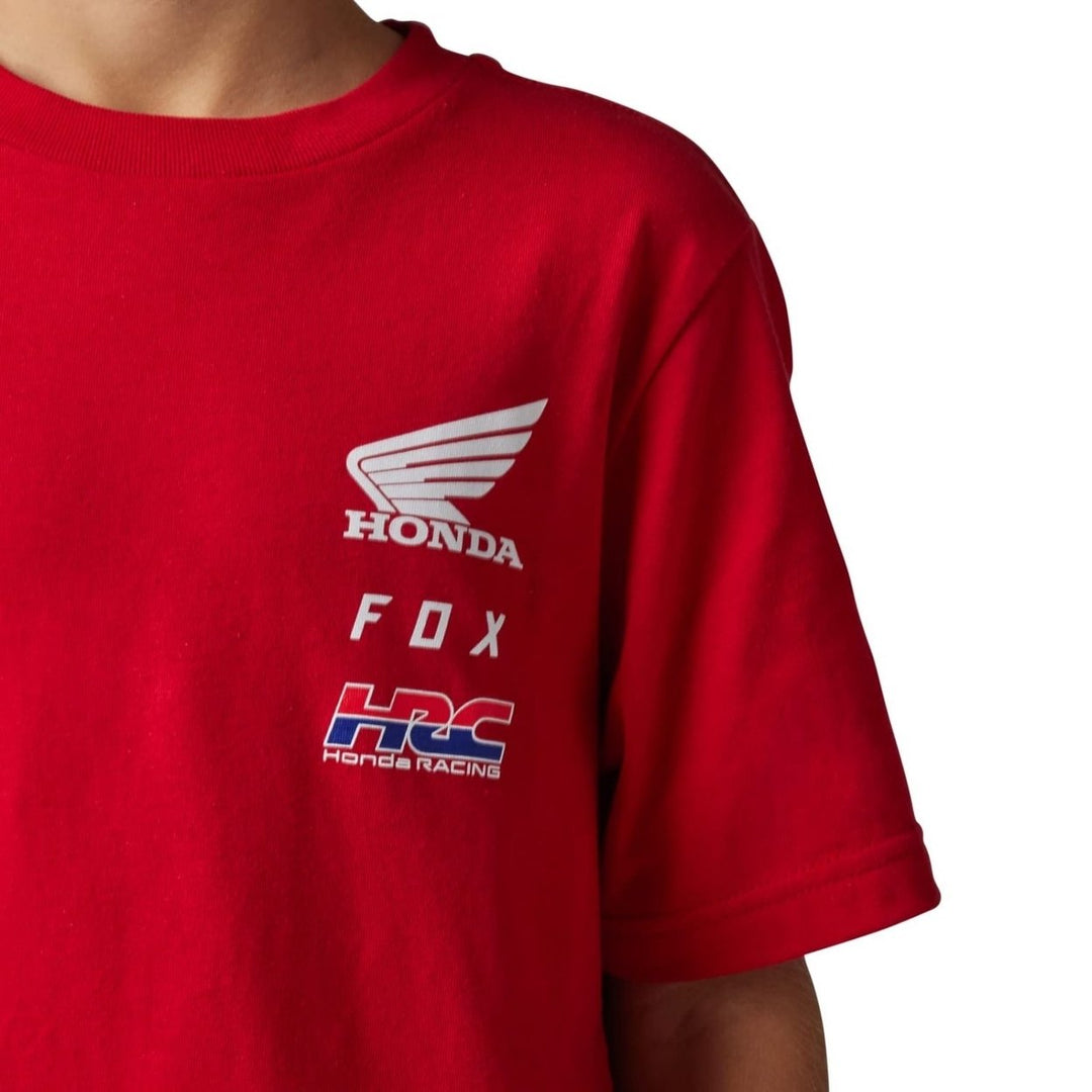 Fox Racing Boys Youth Fox X Honda Short Sleeve Tee FLAME RED Image 1