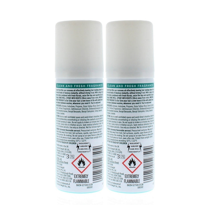 Batiste Instant Hair Refresh Dry Shampoo Original Classic Fresh 50ml/30g (2-Pack) Image 3