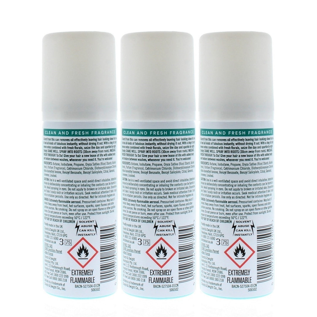 Batiste Instant Hair Refresh Dry Shampoo Original Classic Fresh 50ml/30g (3-Pack) Image 3
