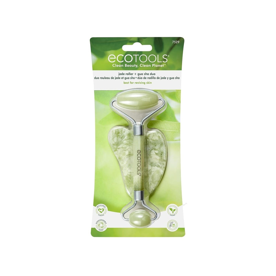 EcoTools Beauty Skin Care Tool Jade Facial Roller and Gua Sha Stone Duo Image 1