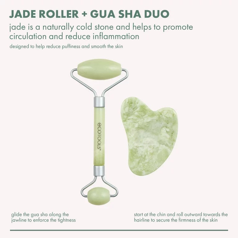EcoTools Beauty Skin Care Tool Jade Facial Roller and Gua Sha Stone Duo Image 3