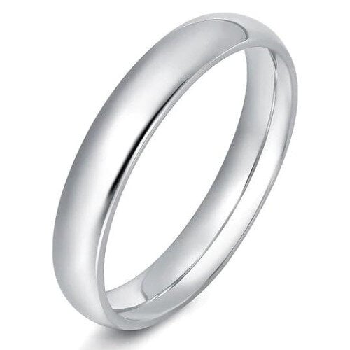 Paris Jewelry 24K White Gold High Polish Classic Wedding Ring 4mm Women And Men Plated Image 2