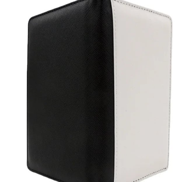 Black and White Classy Passport Holder White Fabric PU Leather 19.2x14.5cm Image 1