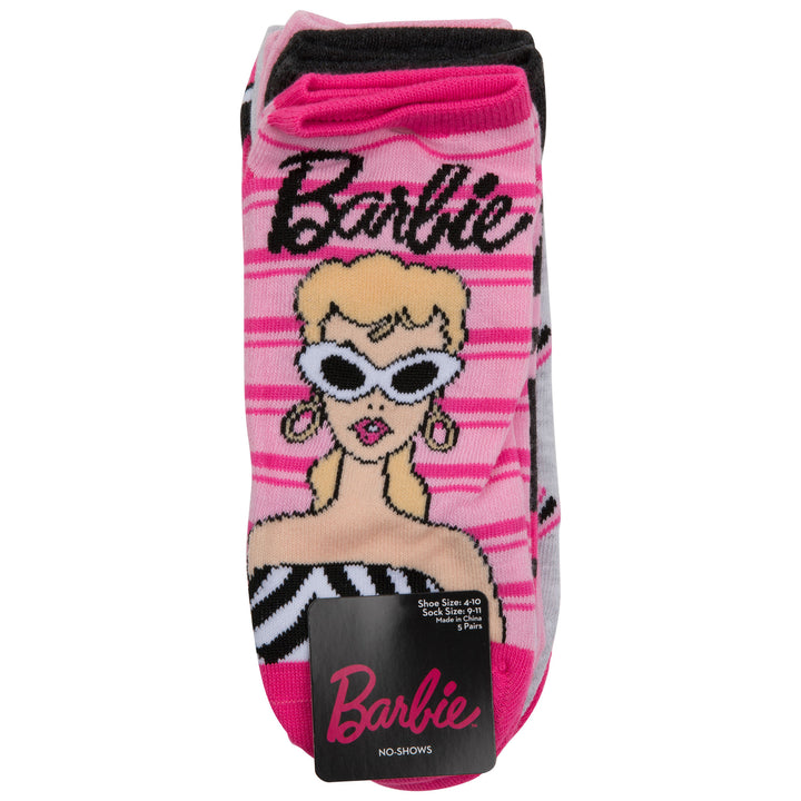 Barbie Classic Looks Womens No Show Socks 5-Pack Image 4