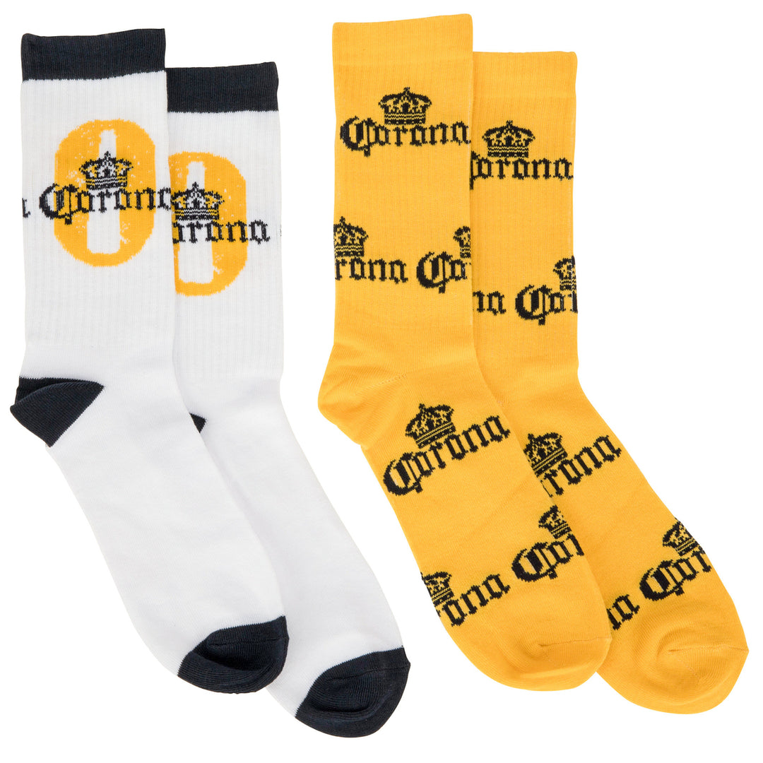 Corona Extra Classic Logos Mens Crew Socks 2-Pack Image 1