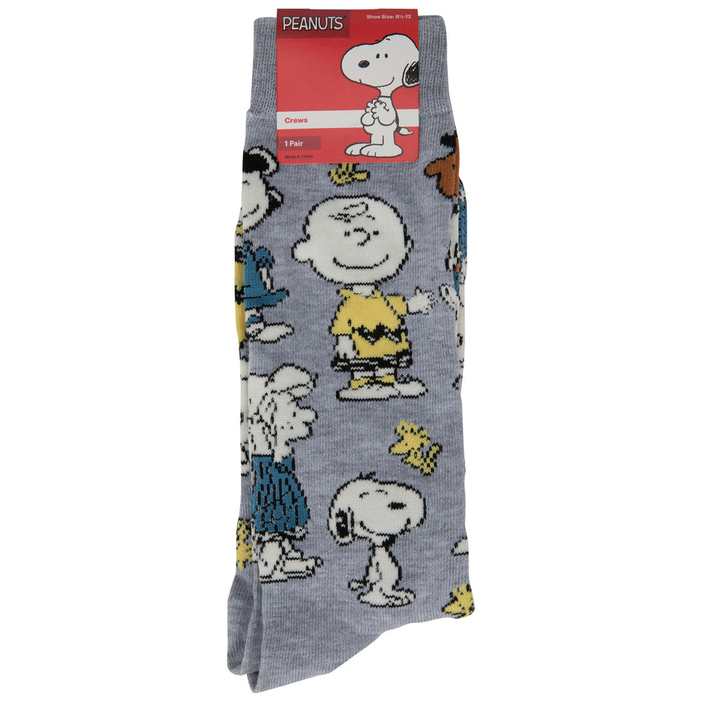 Peanuts Characters Mens Crew Socks Image 2