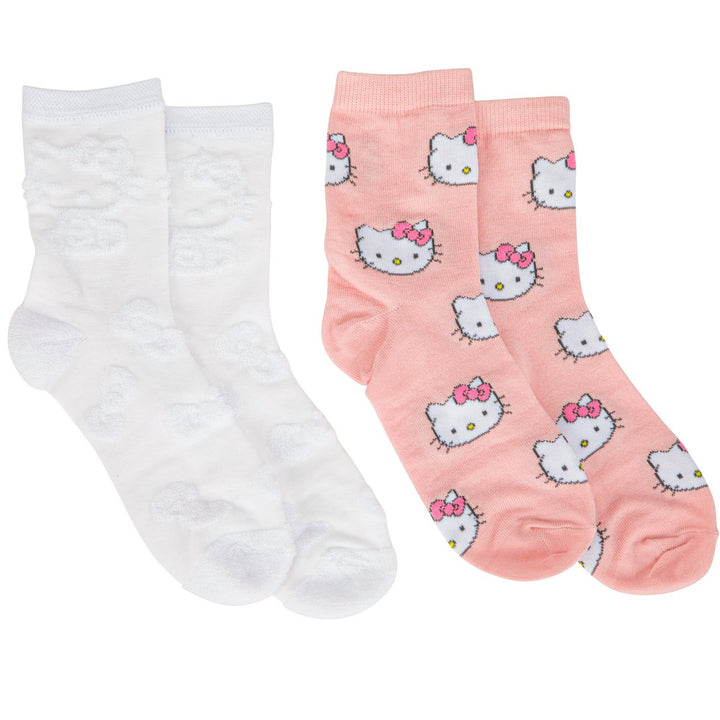 Hello Kitty Face Print Womens Crew Socks 2-Pack Image 1