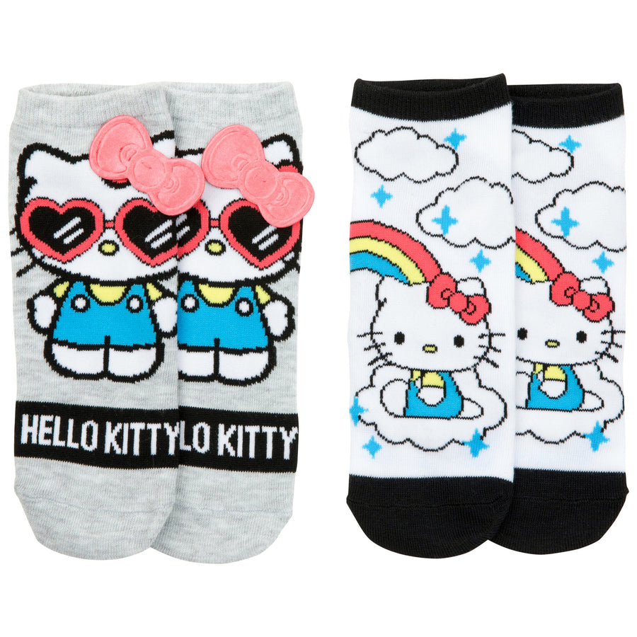 Hello Kitty Rainbows and Shades Womens No Show Socks 2-Pack Image 1