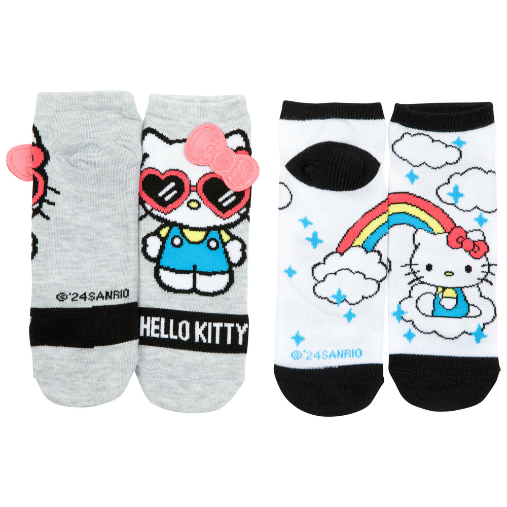 Hello Kitty Rainbows and Shades Womens No Show Socks 2-Pack Image 2