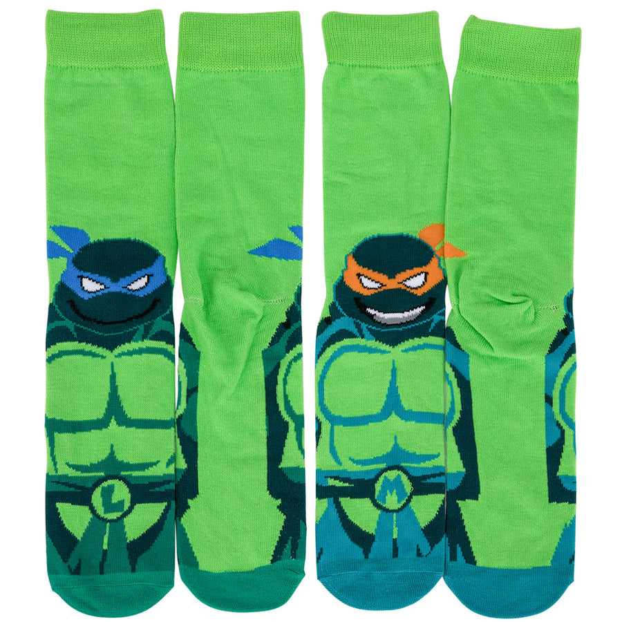 Teenage Mutant Ninja Turtles Leo and Mikey Crew Socks 2-Pack Image 1