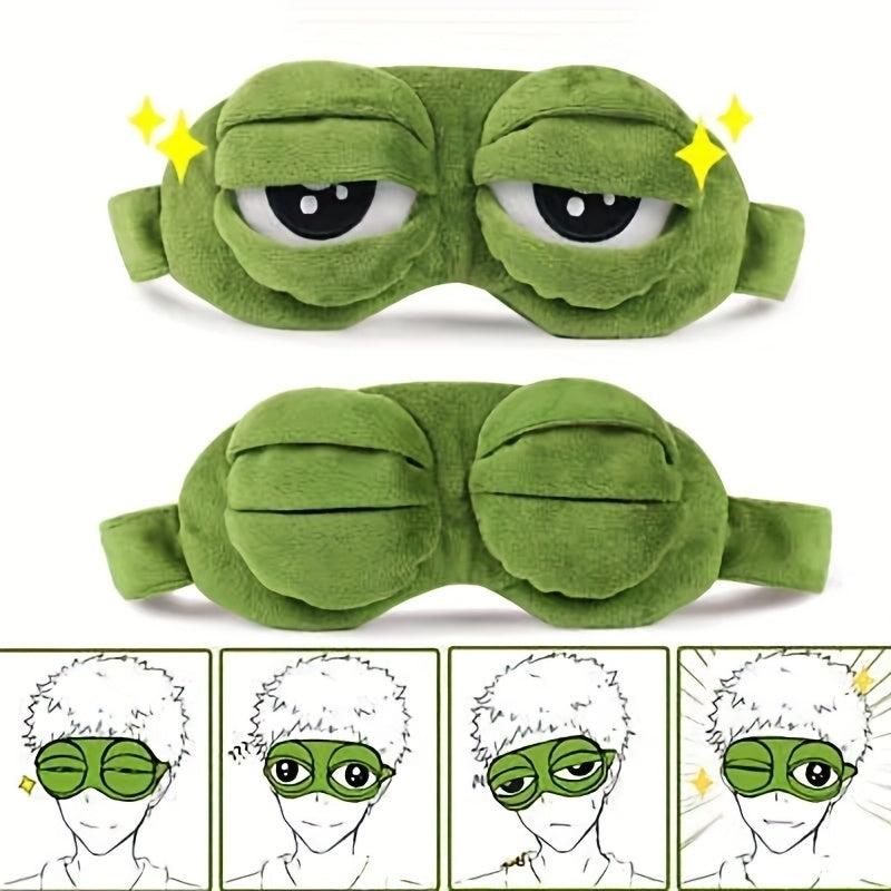 Sad Frog 3d Sleep Eye Mask Padded Shade Cover Sleeping Rest Funny Blindfold Image 1