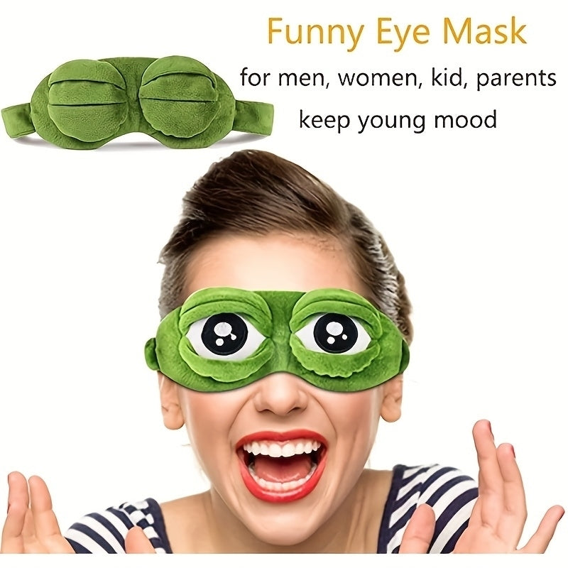 Sad Frog 3d Sleep Eye Mask Padded Shade Cover Sleeping Rest Funny Blindfold Image 3