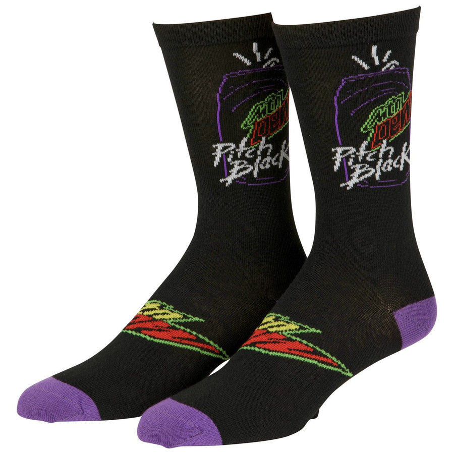 Mountain Dew Pitch Black Logo Crew Socks Image 1