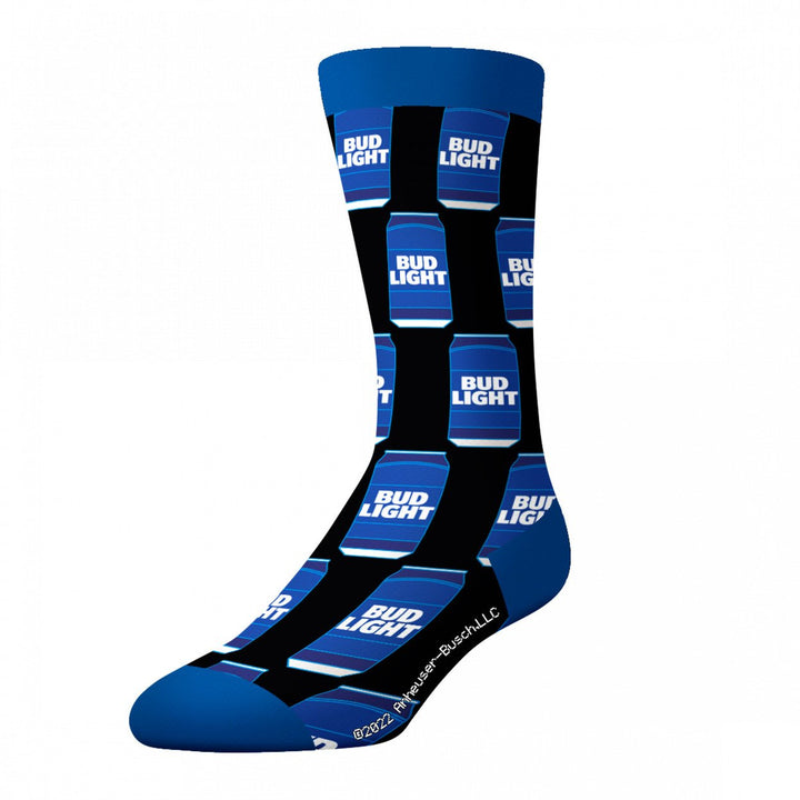 Bud Light Can and Logo 3-Pack Crew Socks in Beer Can Image 4