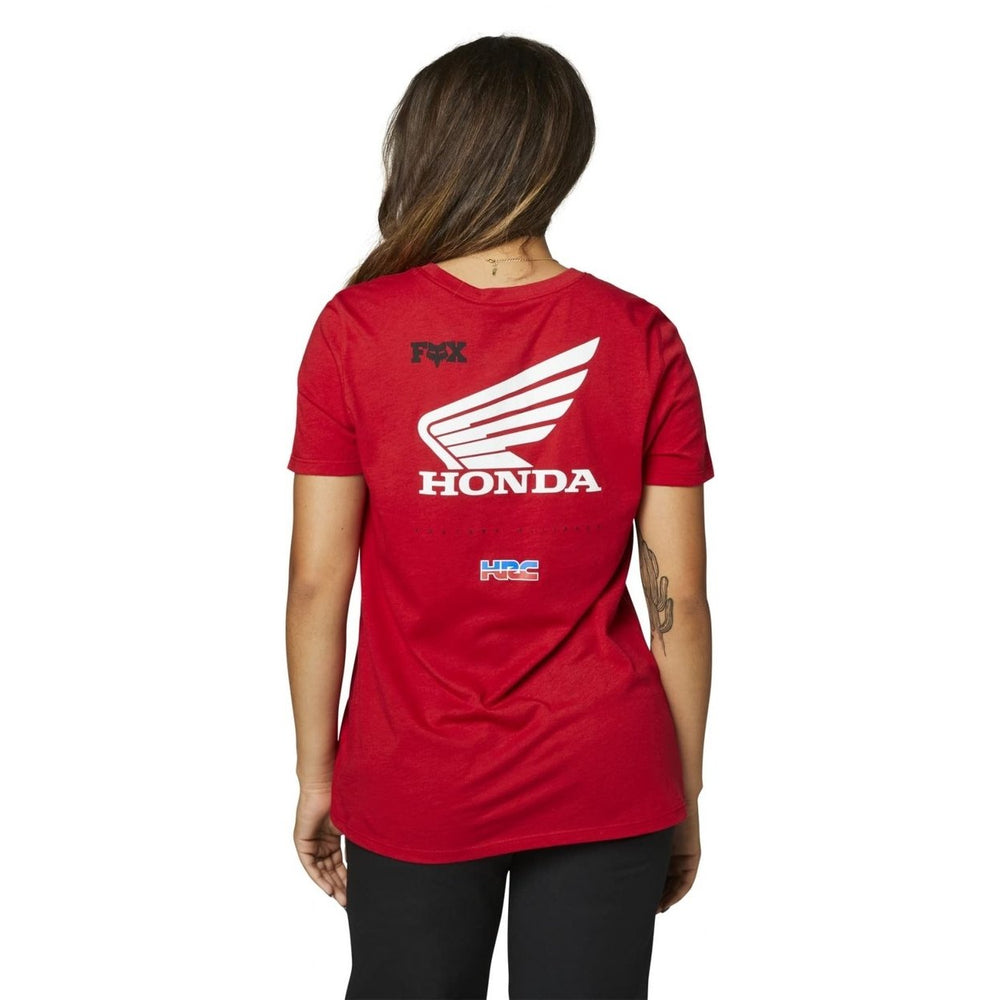 Fox Racing Womens Short Sleeve Tee Flame Red Honda Wing Size [Insert Size] Image 2