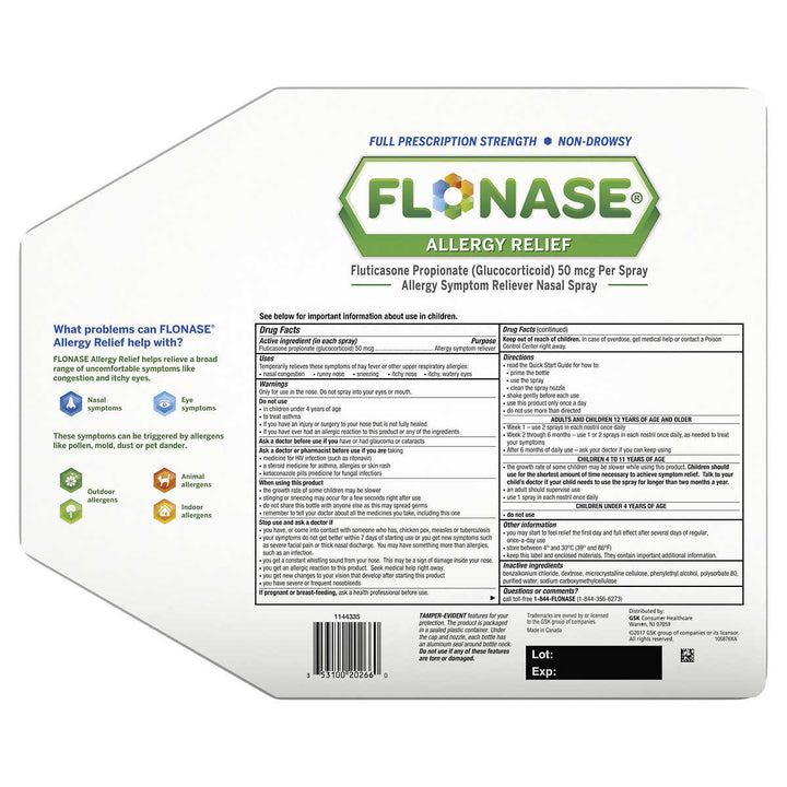 Flonase Non-Drowsy 24 Hour Allergy Relief Nasal Spray 432 Metered Sprays Image 2