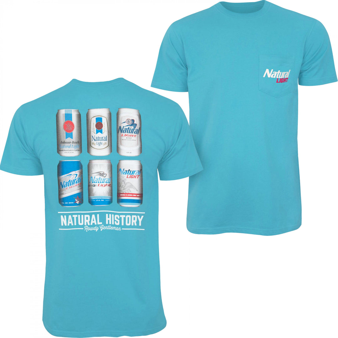 Natural Light Mens Bright Blue Natural History Rowdy Gentleman T-Shirt Image 1