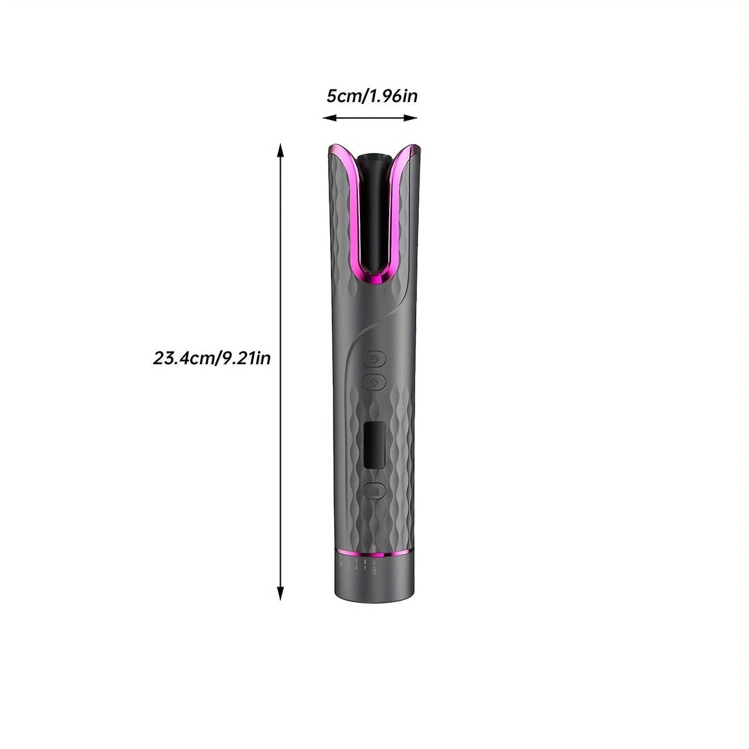 Automatic Hair Curler Cordless Curling Rotating Wand With Lcd Display For Styling Image 4