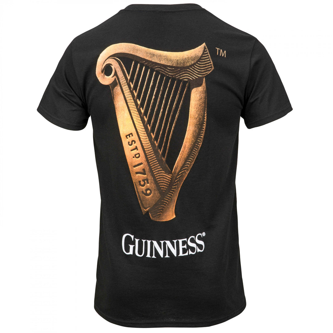 Guinness Harp Logo Front and Back Print T-Shirt Image 3