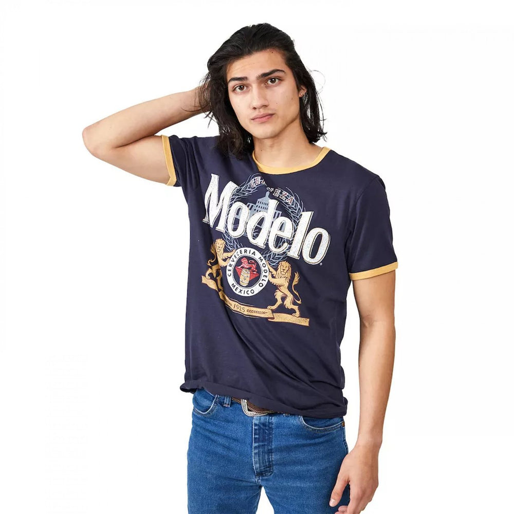 Modelo Especial Cerveza Vintage Ringer T-Shirt Image 2