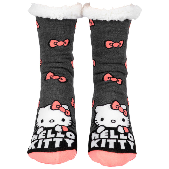 Hello Kitty Bow Pattern Womens Fuzzy Socks Image 3