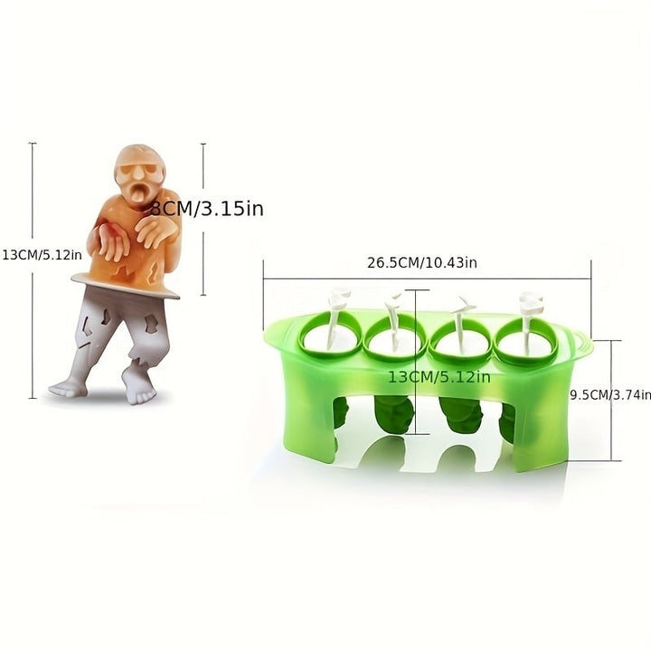 Zombies Ice Pop Molds Set 4 Popsicle Makers With Sticks Image 3