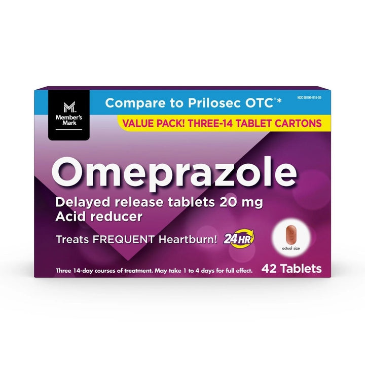 Members Mark Omeprazole Delayed Release Tablets 20 mg. 42 Count Image 1