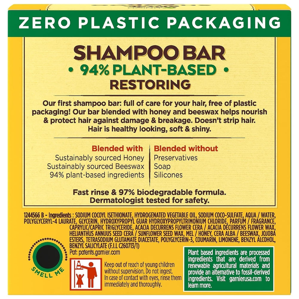 Garnier Whole Blends Restoring Shampoo Bar for Dry Damaged Hair Honey Treasures 2 Oz 3Count Image 2