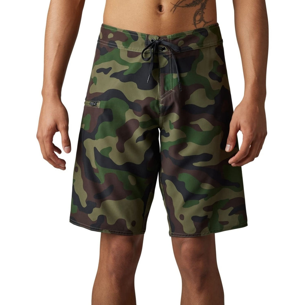 Fox Racing Mens Camo Boardshorts 21" Green Stretch Overhead Swimwear Size M Image 2