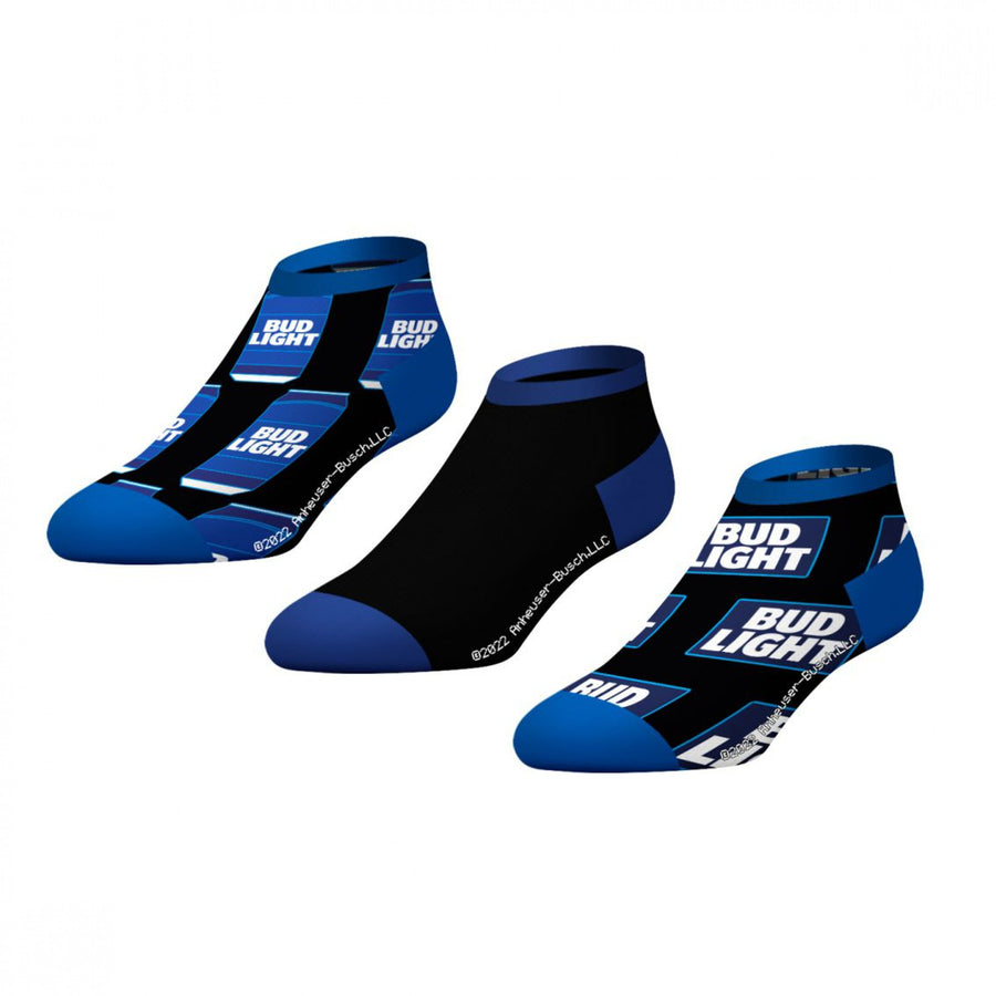 Bud Light Can and Logo 3-Pack Low-Cut Socks Image 1