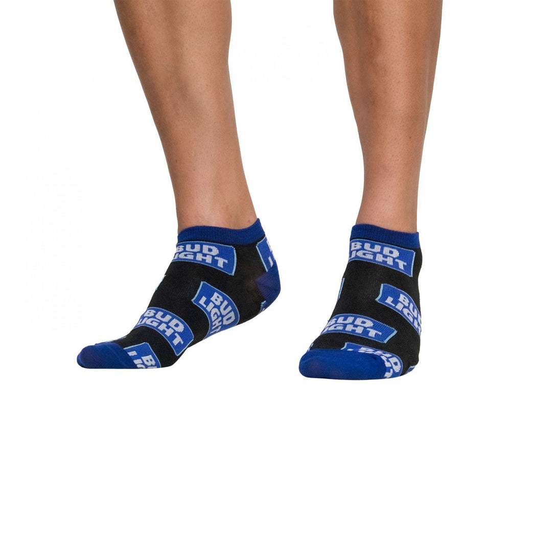 Bud Light Can and Logo 3-Pack Low-Cut Socks Image 3