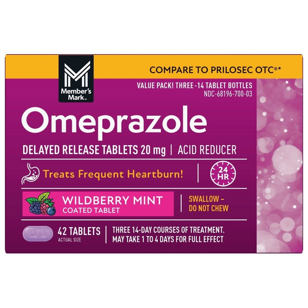 Members Mark Omeprazole Delayed Release Tablets 20 mg 42 Count Image 1