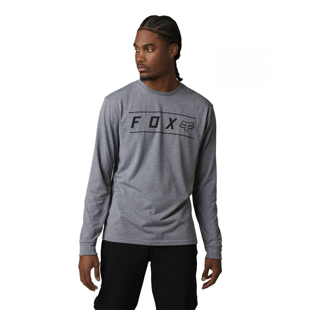 Fox Racing Mens Pinnacle Long Sleeve Tech Tee HEATHER GRAPHITE Image 1