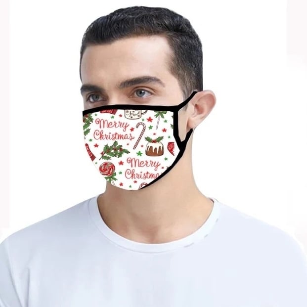 4-Pack Reusable Washable Christmas Themed Face Masks Winter Themed Face Covers Includes 8 PM 2.5 Carbon Filters Image 4