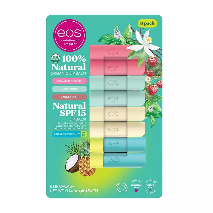 EOS Natural Shea Lip Balm Variety Pack 0.14 Ounce (Pack of 8) Image 1