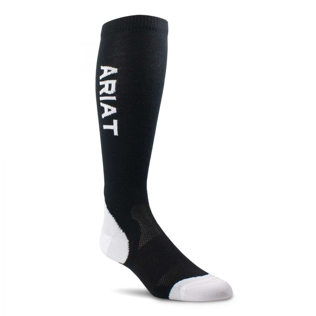 Ariat Unisex AriatTEK Performance Socks Black/White (one size fits most) - 10021154 ONE SIZE BLACK/WHITE Image 1