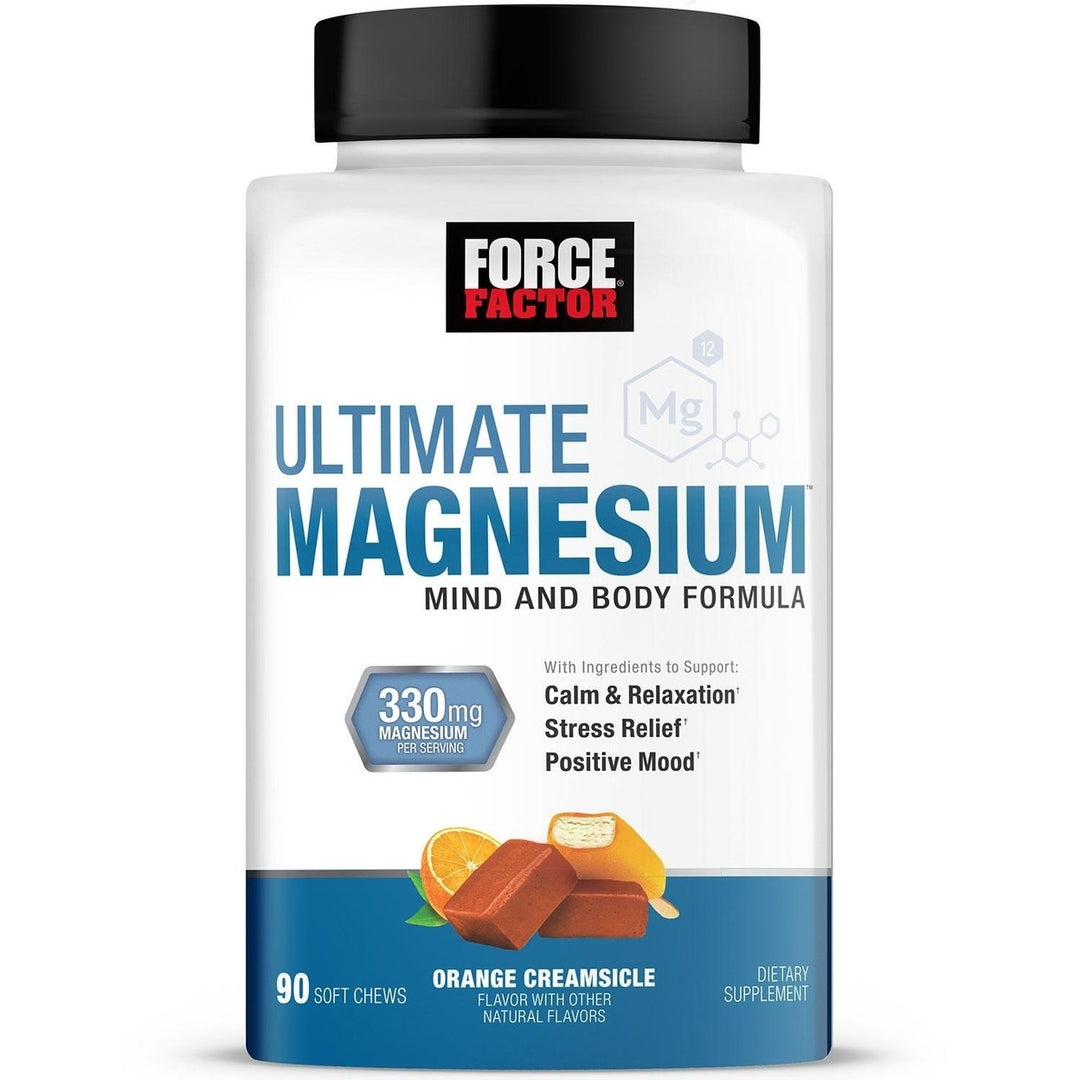 Force Factor Ultimate Magnesium 330mg Soft Chews Orange Creamsicle (90 Count) Image 1