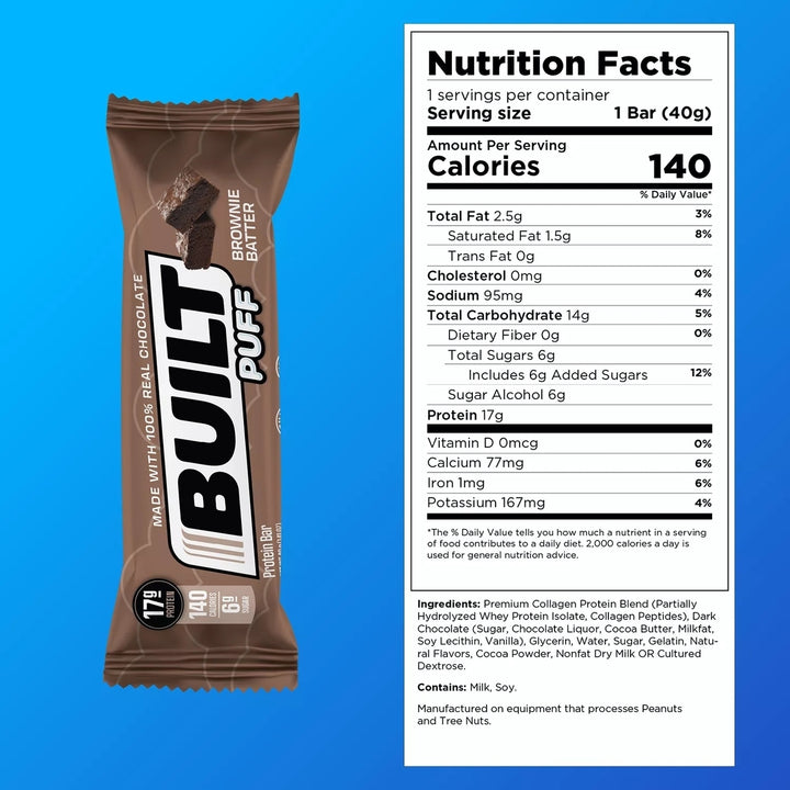 Built Bar Puff and Chunk Protein Bars Variety Pack (13 Count) Image 4