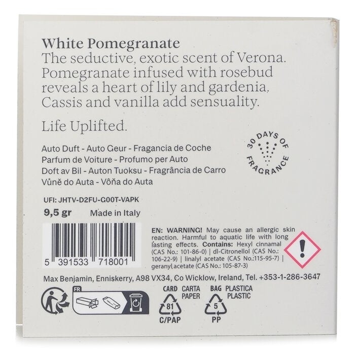 Max Benjamin - Car Fragrance Refill - White Pomegranate(1pc) Image 2