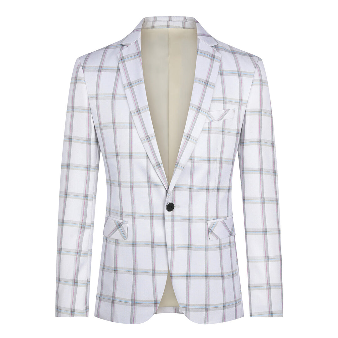 Mens Plaid Blazer Sport Coats Jackets Casual Checkered Image 3