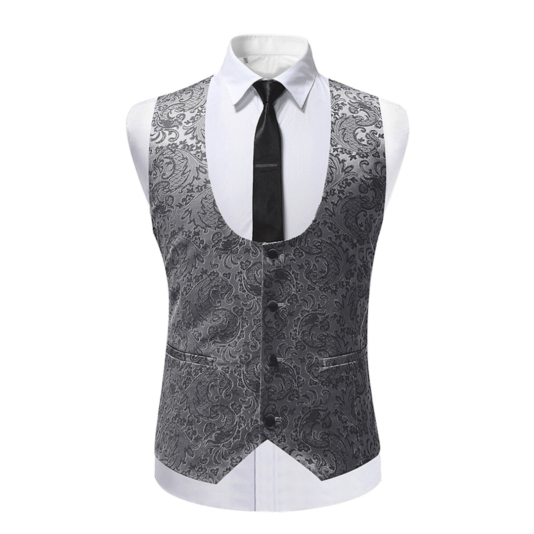 Mens Suit Vest and Tie Set Formal Waistcoat for Tuxedo Image 1