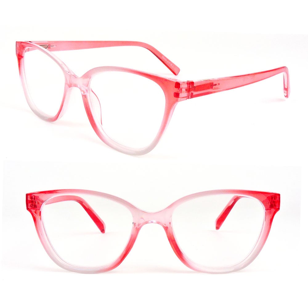 Cat Eye Two Tone Frame Spring Hinges Womens Reading Glasses Image 1