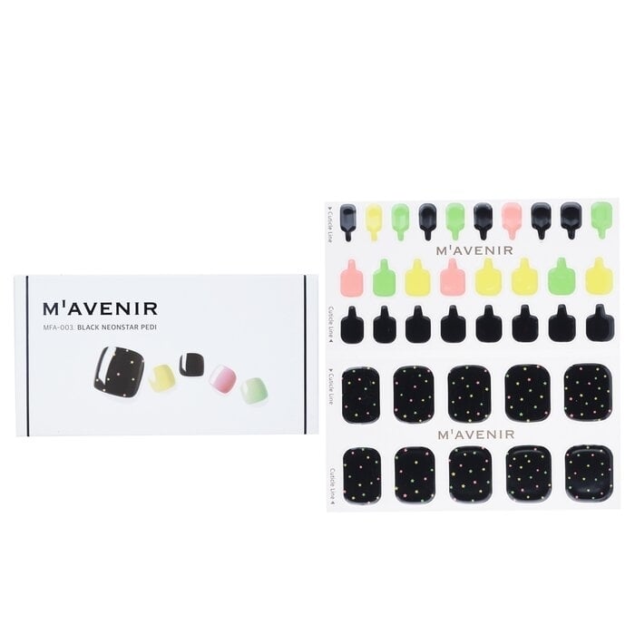 Mavenir - Nail Sticker (Black) -  Black Neonstar Pedi(36pcs) Image 1