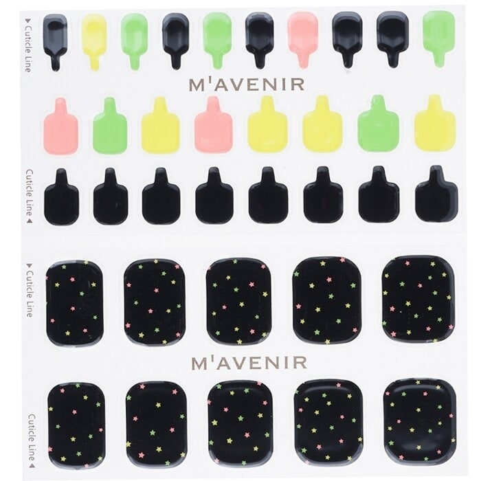 Mavenir - Nail Sticker (Black) -  Black Neonstar Pedi(36pcs) Image 2