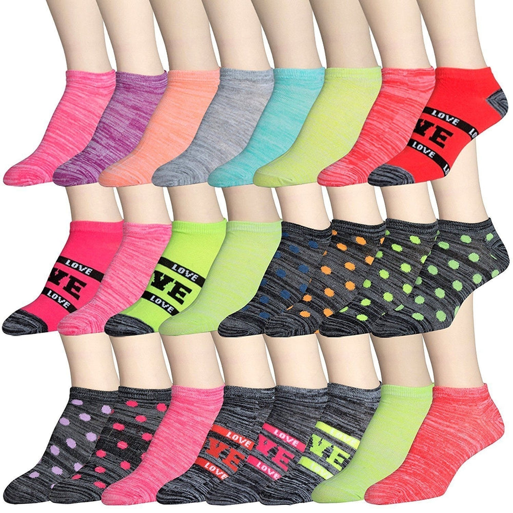 Womens Soxo Low-Cut Assorted Socks (24-Pairs) Image 2